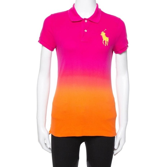 Ralph Lauren Pink Ombre
Cotton Pique Skinny Polo T - Picture 1 of 8